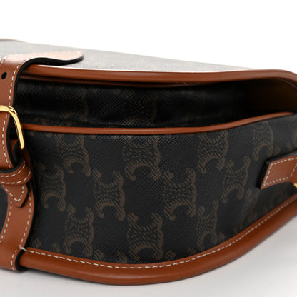 Celine Triomphe Canvas Medium Folco Bag Tan 9 of 10