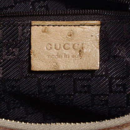 Gucci Ostrich Canvas Small Hobo Beige 6 of 7