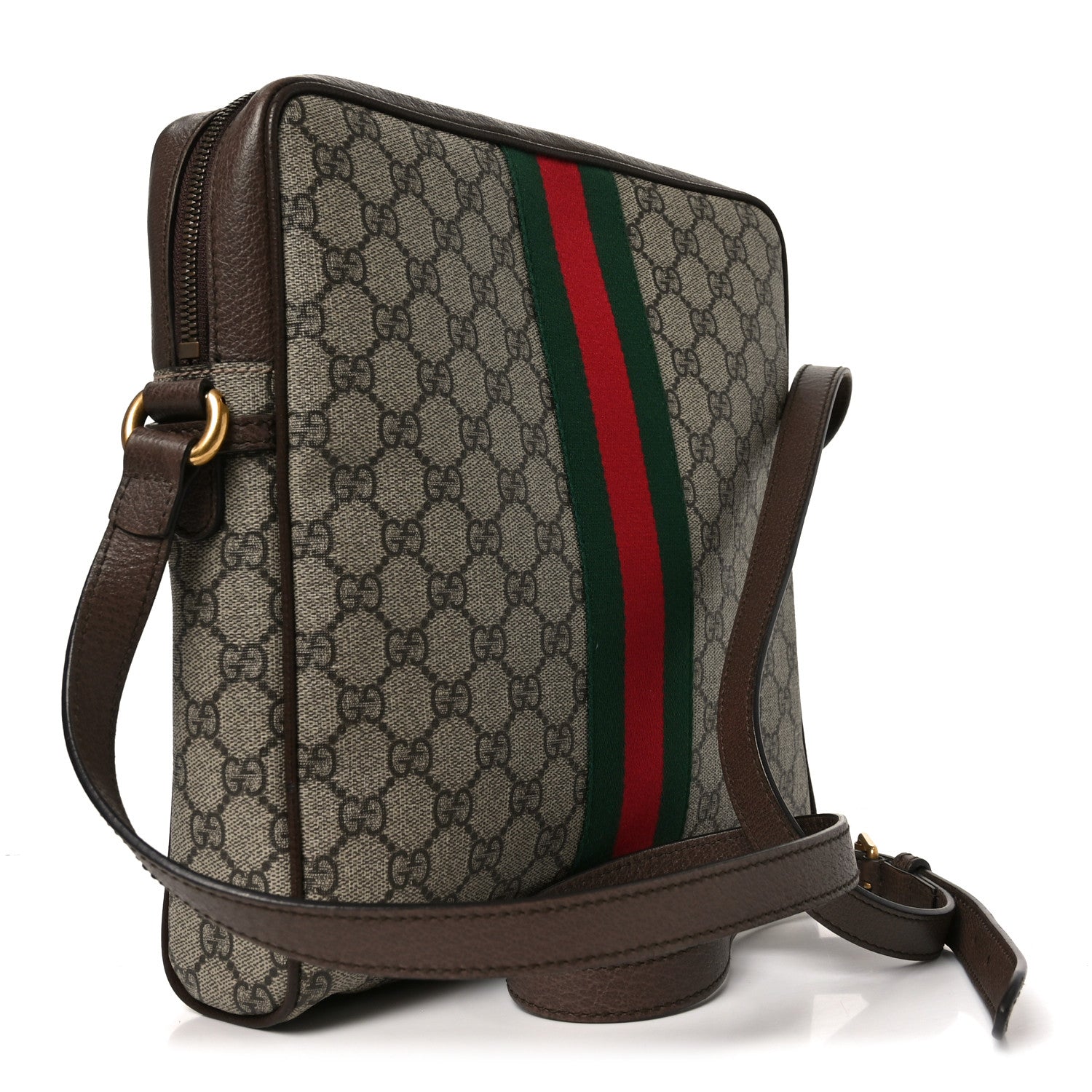 Gucci GG Supreme Monogram Web Medium Ophidia Messenger Bag Brown 3 of 10