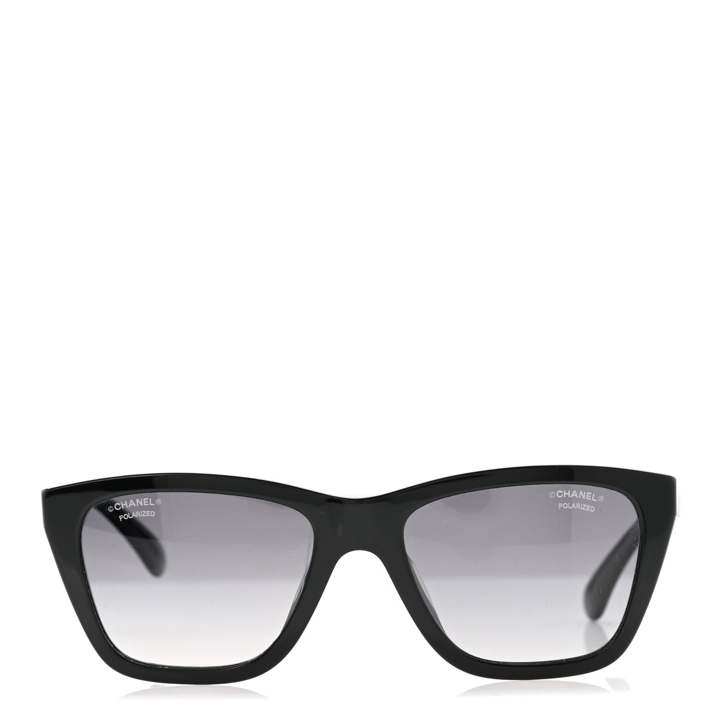 Acetate Metal Polarized Rectangle Sunglasses 5442 Black