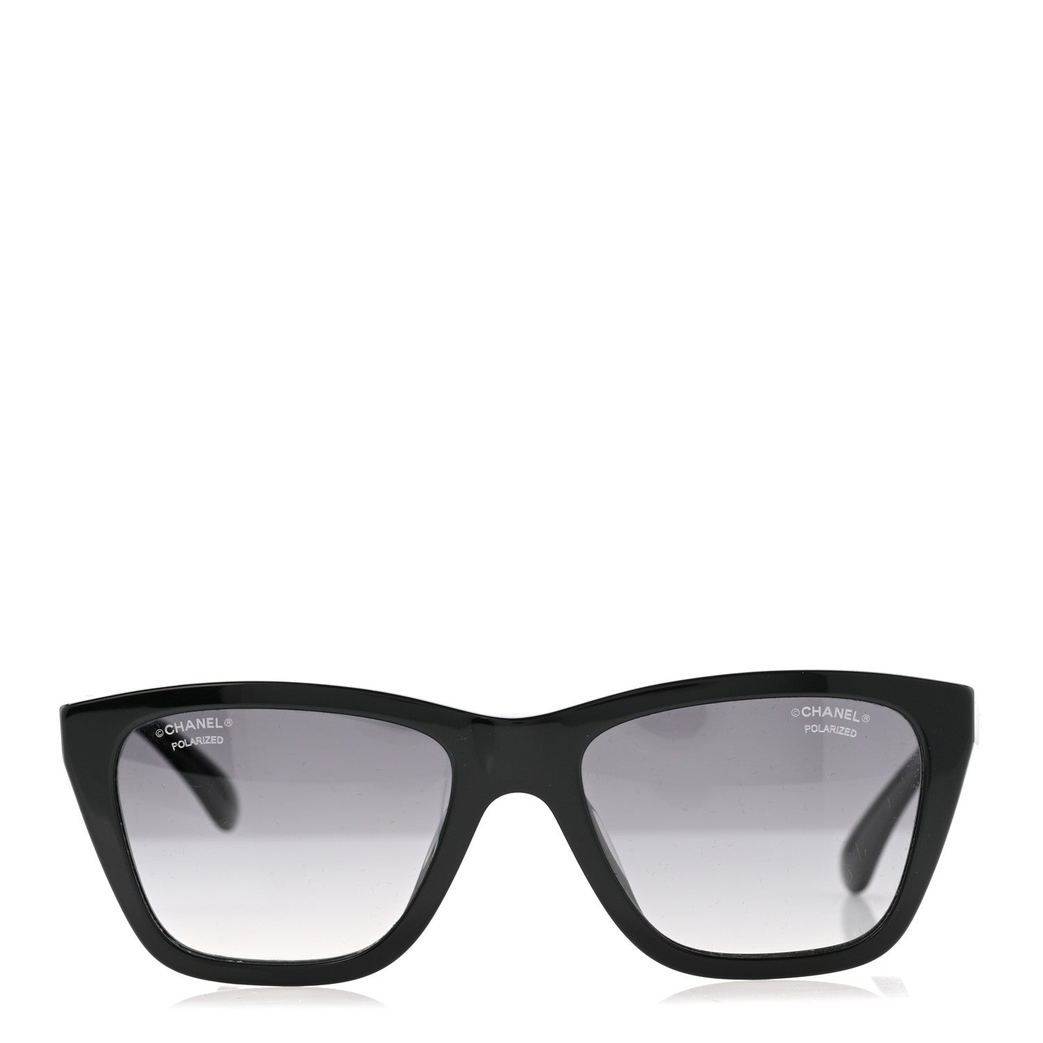 Chanel Acetate Metal Polarized Rectangle Sunglasses 5442 Black 2 of 8