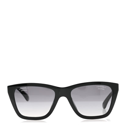 Chanel Acetate Metal Polarized Rectangle Sunglasses 5442 Black 2 of 8