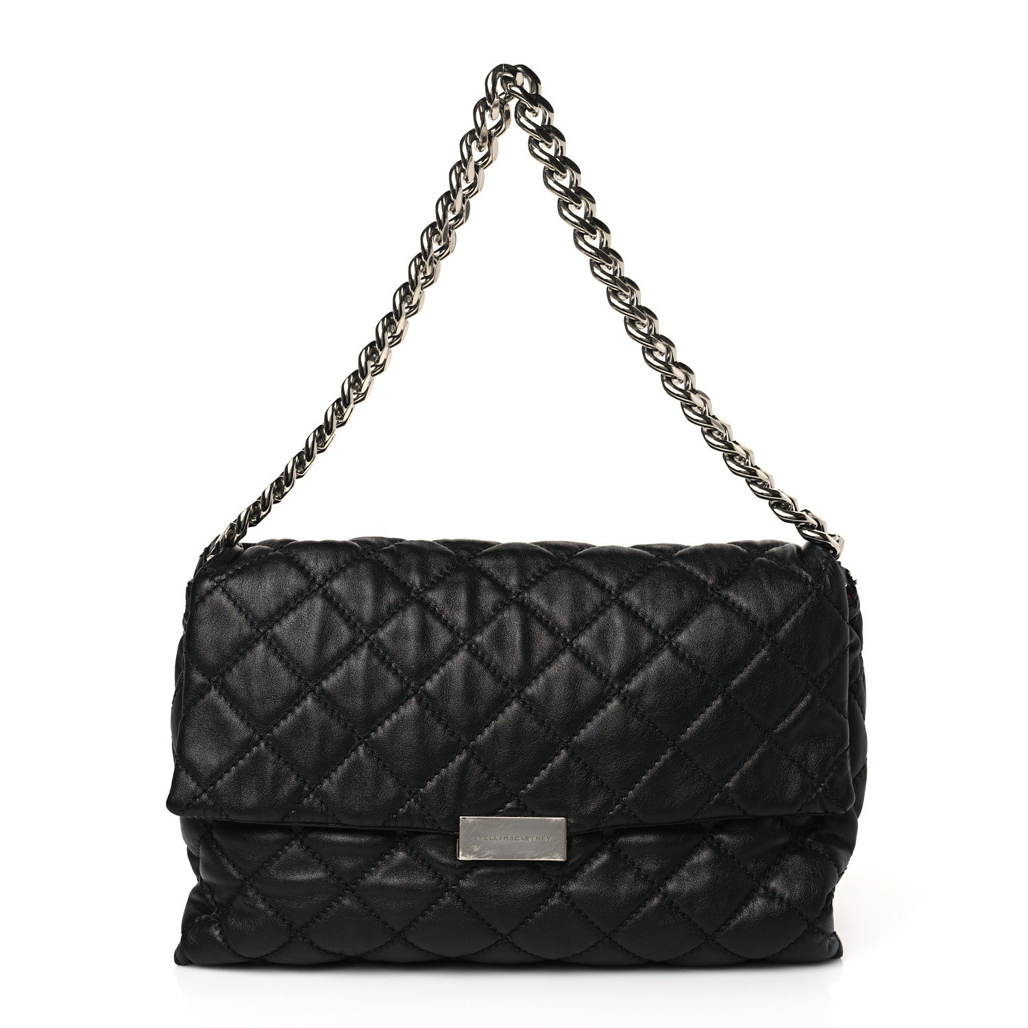 Stella McCartney Shaggy Deer Quilted Large Beckett Shoulder Bag Black 1 of 9