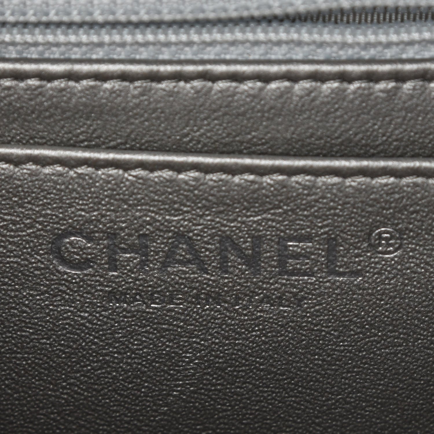 Chanel Metallic Caviar Chevron Quilted Mini Square Flap Silver 6 of 8