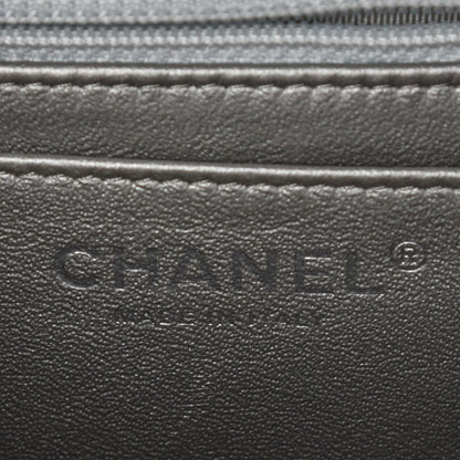 Chanel Metallic Caviar Chevron Quilted Mini Square Flap Silver 6 of 8