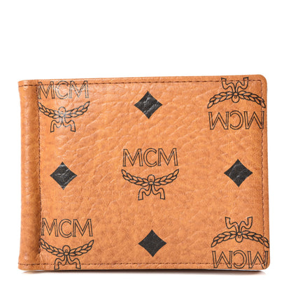 MCM Visetos Heritage Bi-Fold Money Clip Wallet Cognac 1 of 11