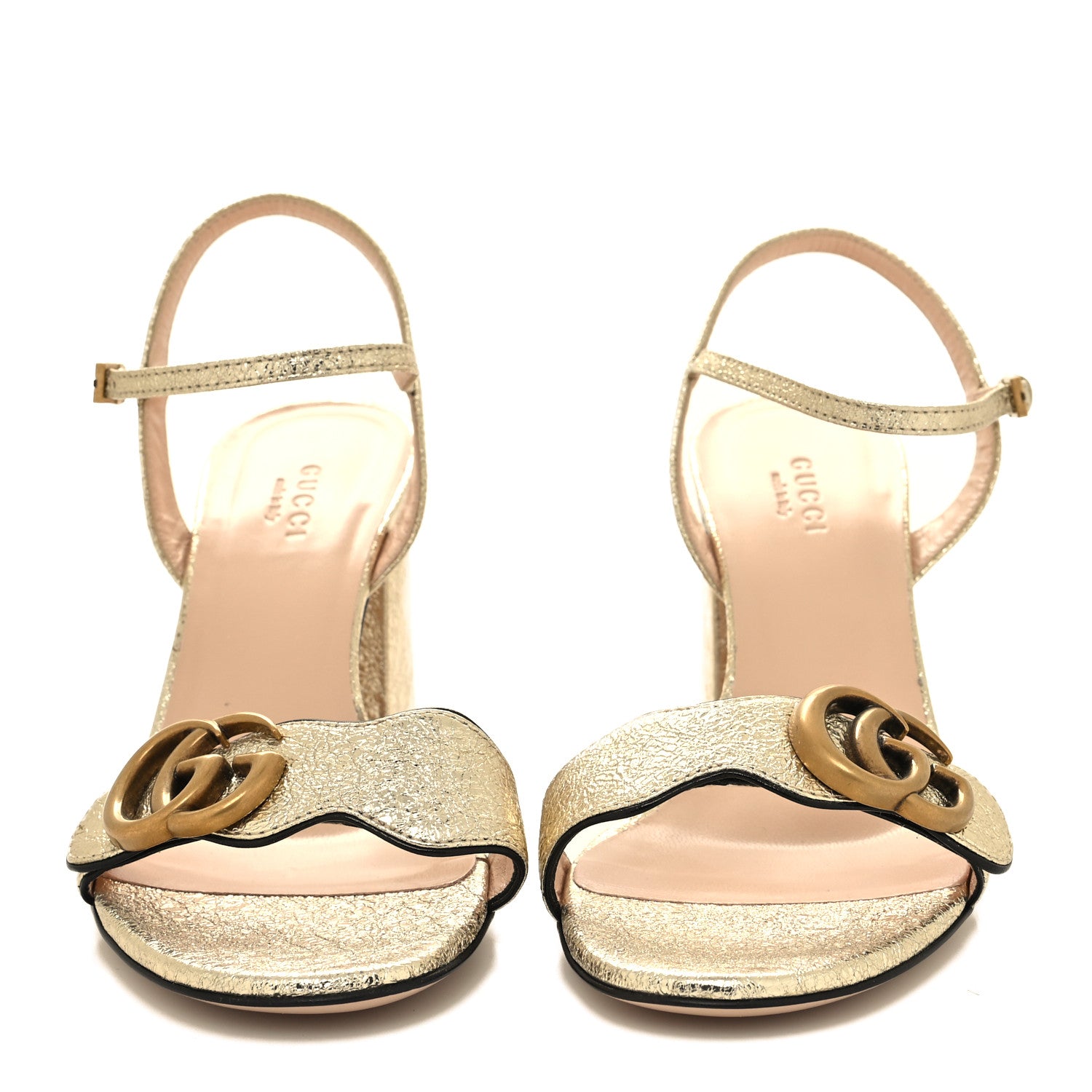 Gucci Galassia GG Marmont Ankle Wrap 75mm Sandals 36 Platino 2 of 8