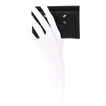 Chanel Caviar Quilted Filigree Card Holder Black 2 of 11