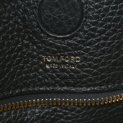 Tom Ford Pebbled Calfskin Small Alix Padlock Zip Hobo Bag Black 7 of 10