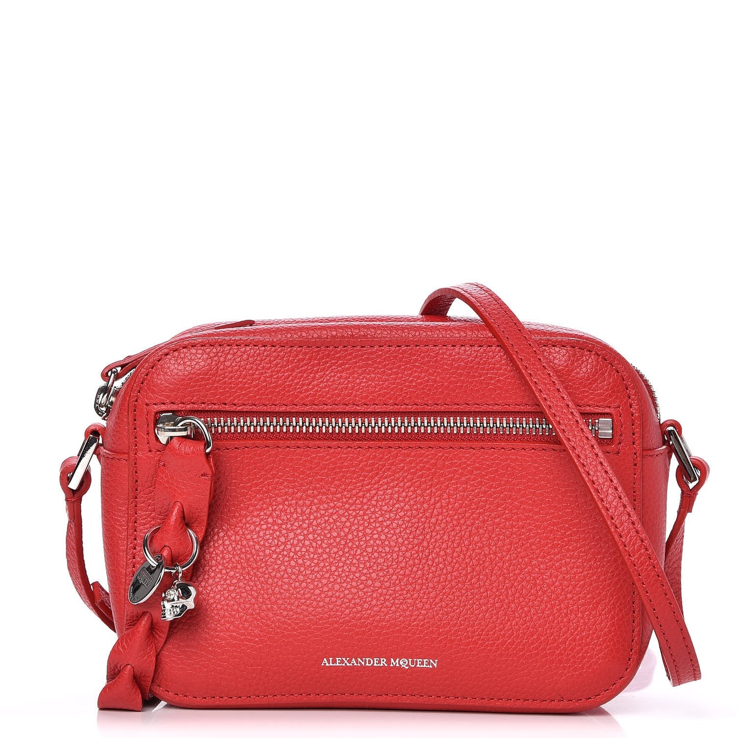 Calfskin Skull Camera Shoulder Bag Red