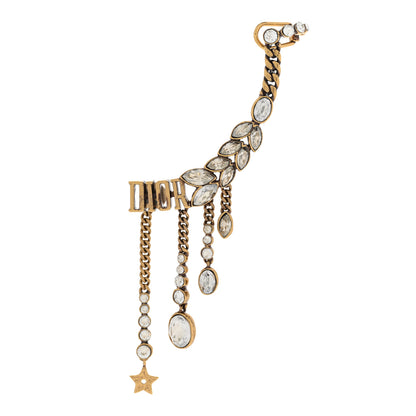 Christian Dior Crystal Metal Logo Dio(r)evolution Earring Aged Gold 1 of 6