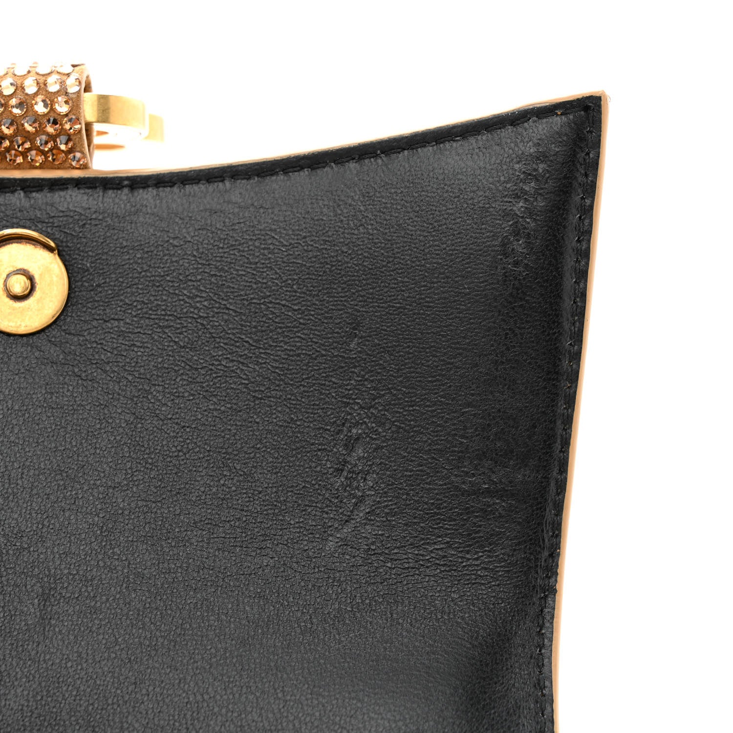 Balenciaga Strass Suede Allover Logo Hourglass Top Handle Bag XS with Chain Gold Black 12 of 14
