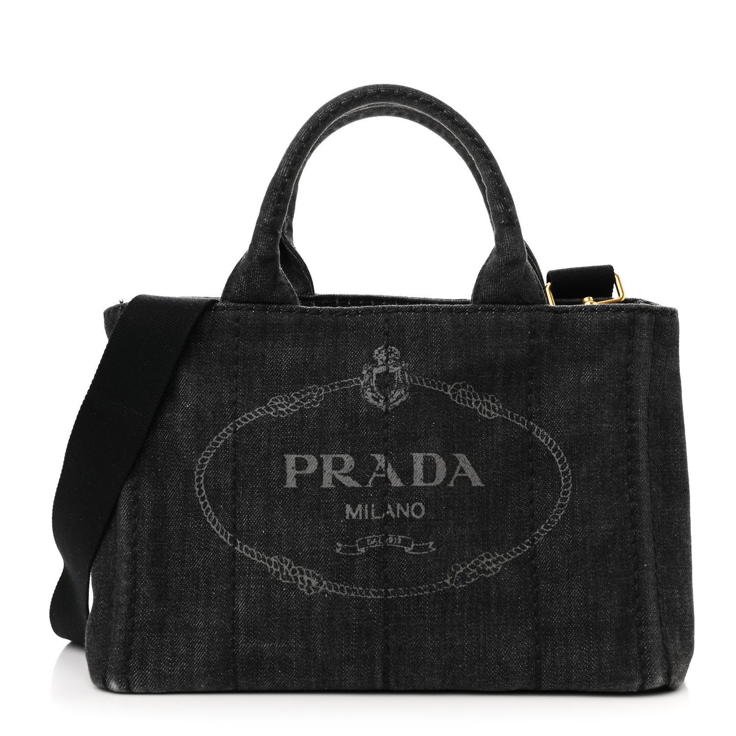 Denim Small Logo Tote Black