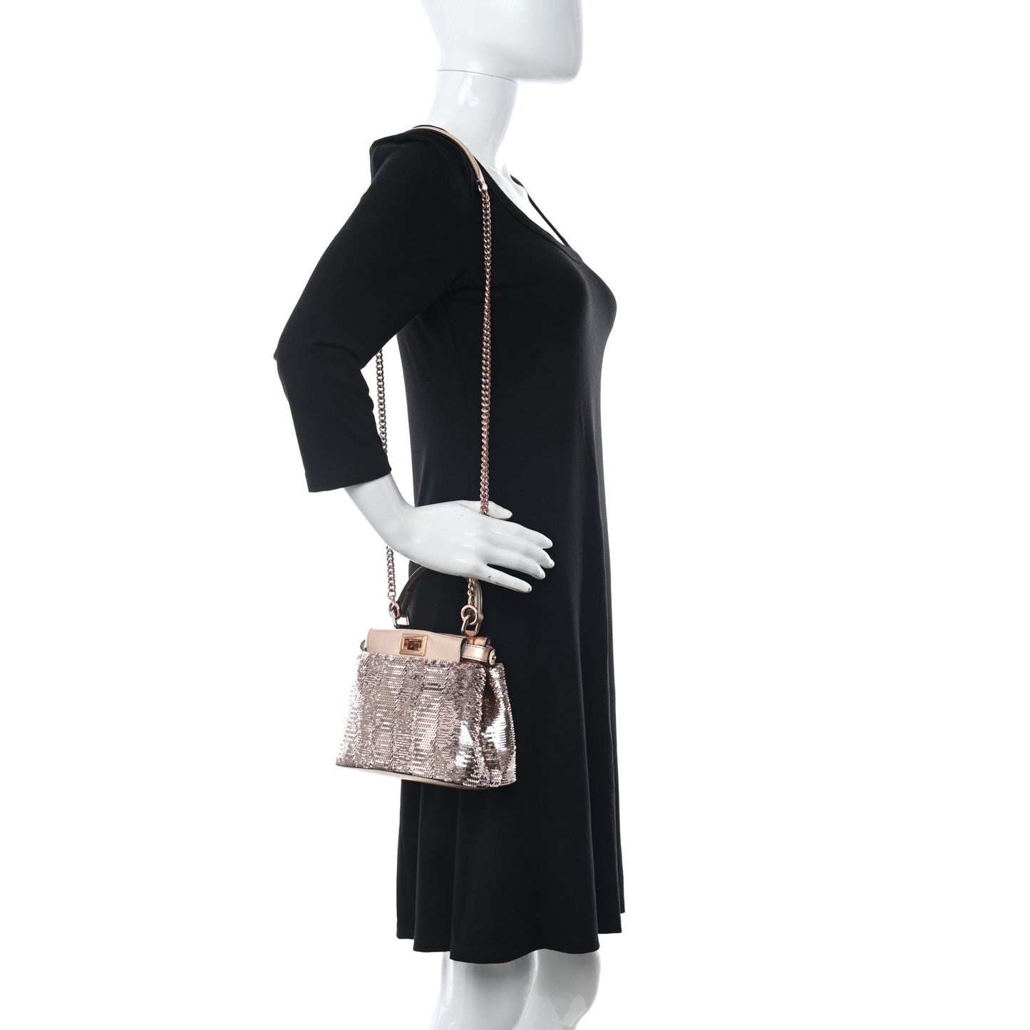 Sequin Metallic Nappa Pequin XS Peekaboo Iconic Satchel Rame