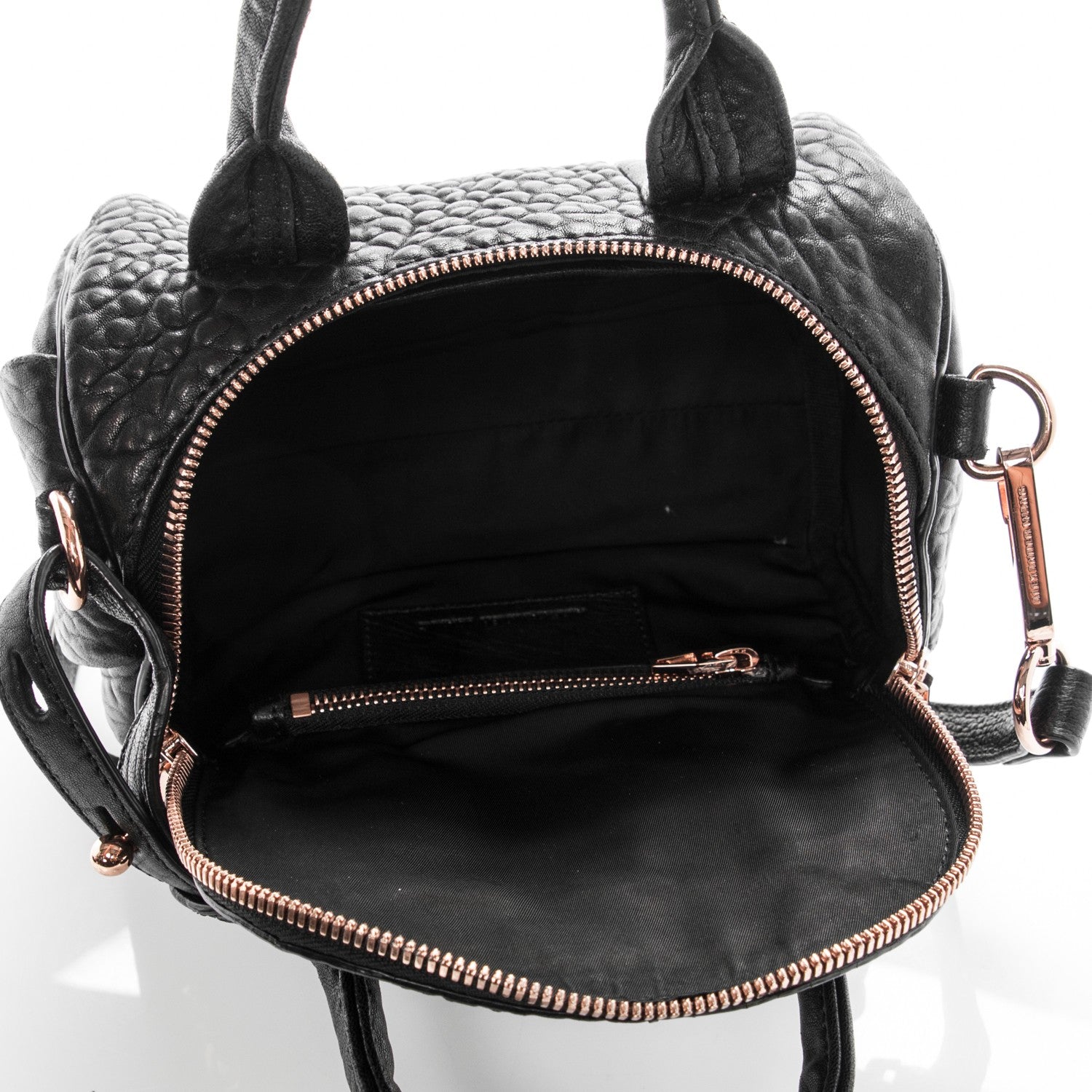 Alexander Wang Pebbled Lambskin Mini Rockie Black Rose Gold Hardware 6 of 7