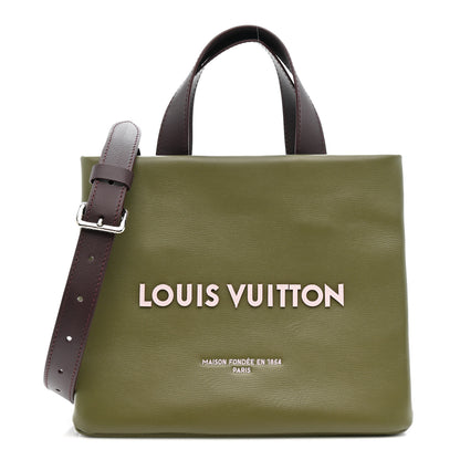 Louis Vuitton Calfskin Mini Shopper Tote Khaki Green 1 of 10