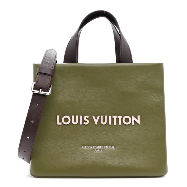 Louis Vuitton Calfskin Mini Shopper Tote Khaki Green 1828582