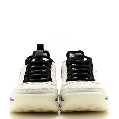 Chanel Suede Calfskin Nylon Grosgrain CC Sneakers 37.5 White 2 of 9