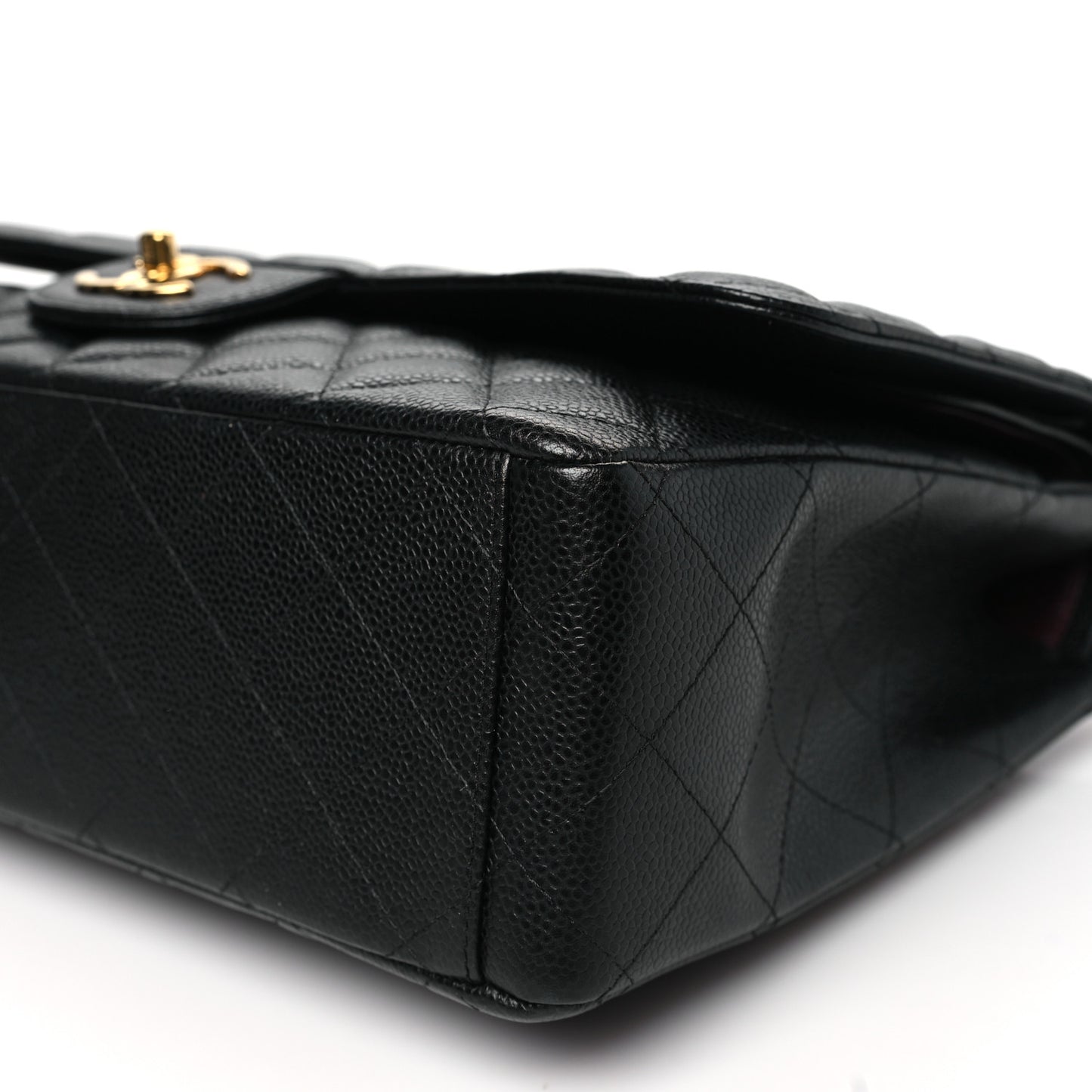 Caviar Quilted Maxi Double Flap Black