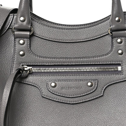 Balenciaga Grained Calfskin Neo Classic Silver Hardware Medium City Dark Grey 8 of 10