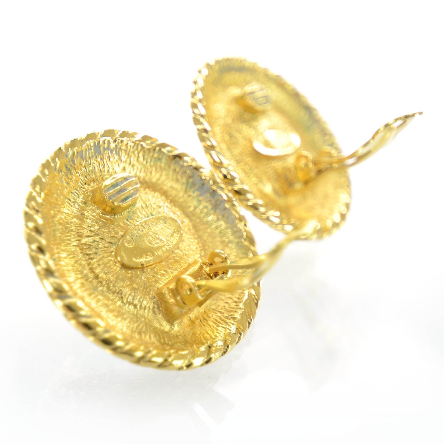 Chanel Gold Chain Clip On Earrings 3 of 4