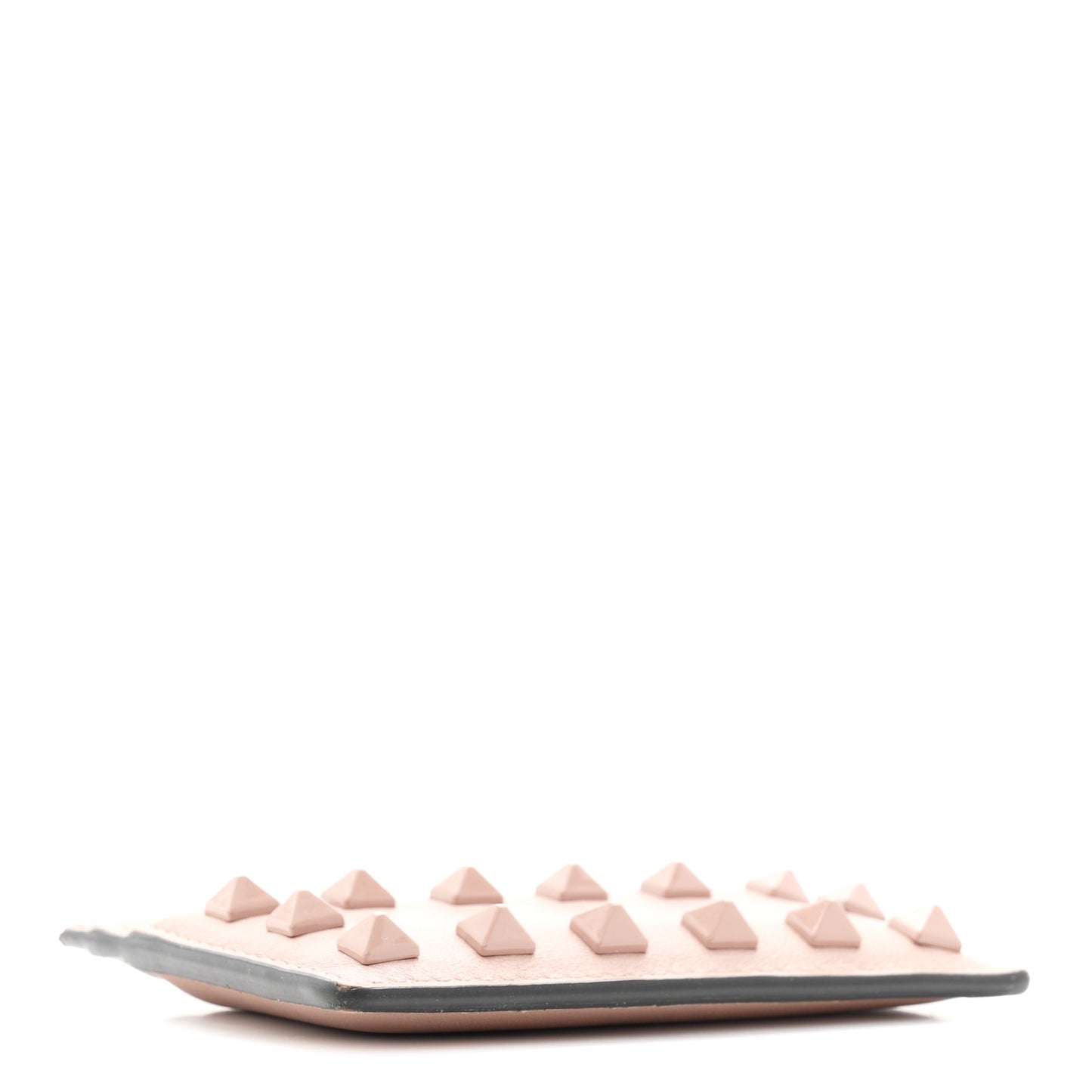 Vitello Rockstud Card Holder Poudre