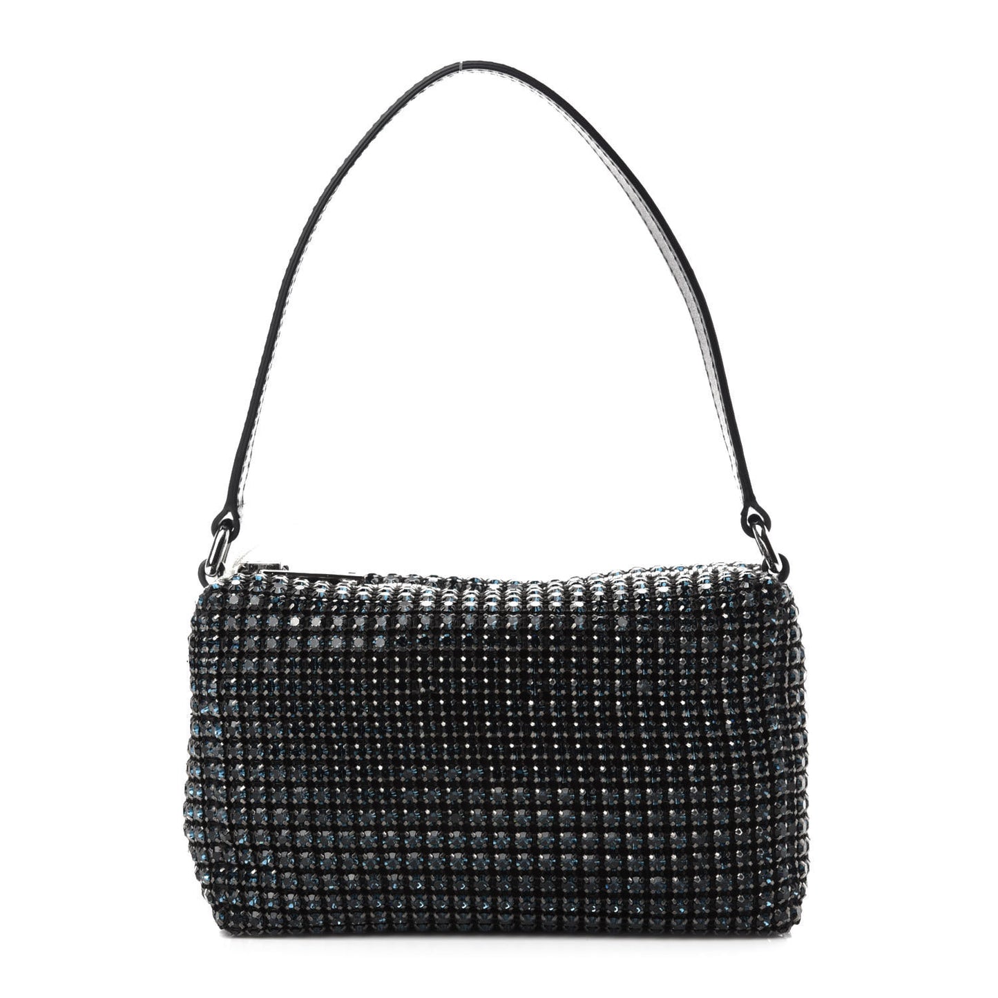 Mesh Crystal Rhinestone Mini Heiress Pouch Navy