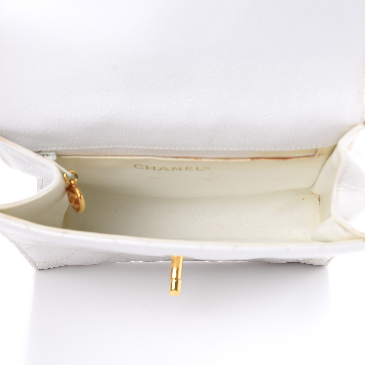 Chanel Caviar Quilted Single Flap Shoulder Bag White 5 of 16