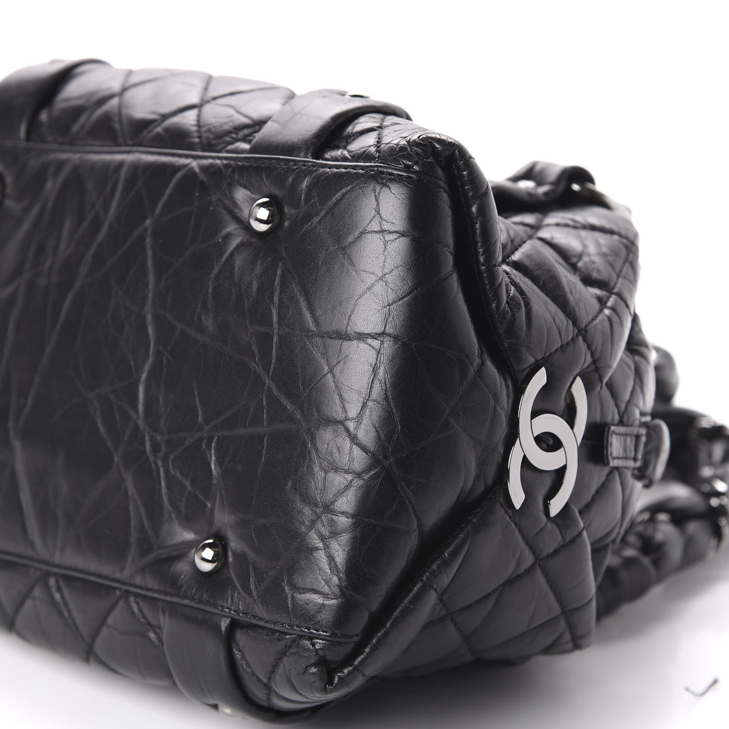 Chanel Distressed Lambskin Small Lady Braid Tote Black 6 of 10