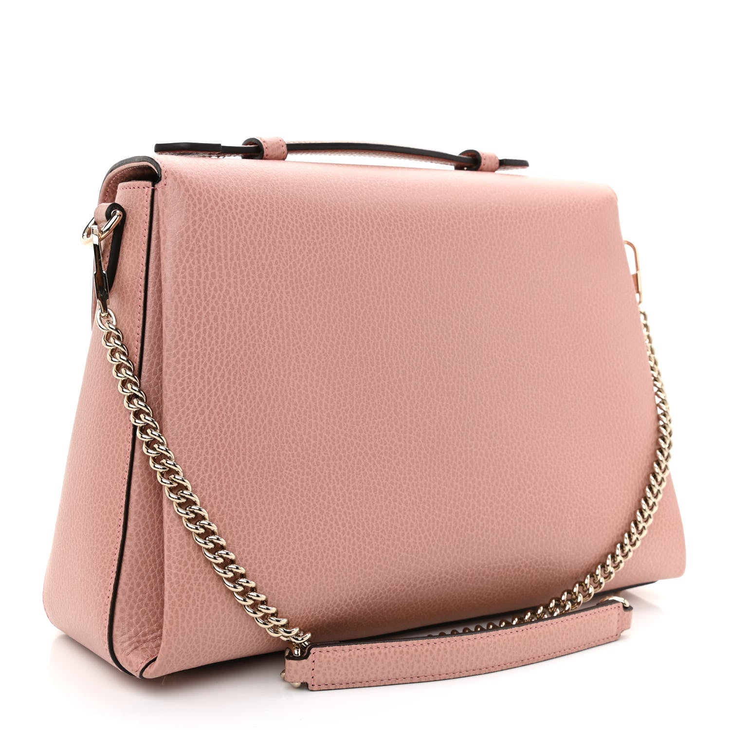 Gucci Dollar Calfskin Medium Interlocking G Top Handle Shoulder Bag Soft Pink 3 of 10