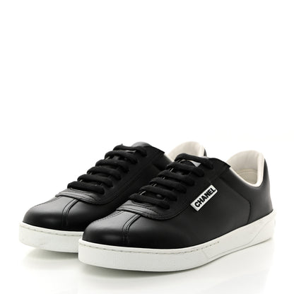 Chanel Calfskin CC Womens Sneakers 37 Black 3 of 9