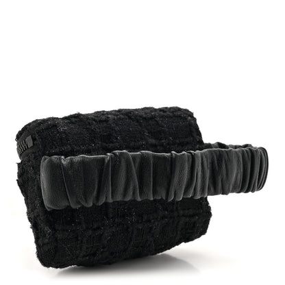 Chanel Tweed Lambskin Quilted Arm Coin Purse Black 3 of 7