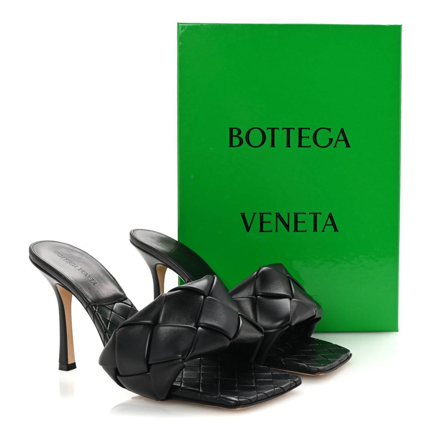 Nappa Maxi Intrecciato Lido Mule Sandals 40 Black
