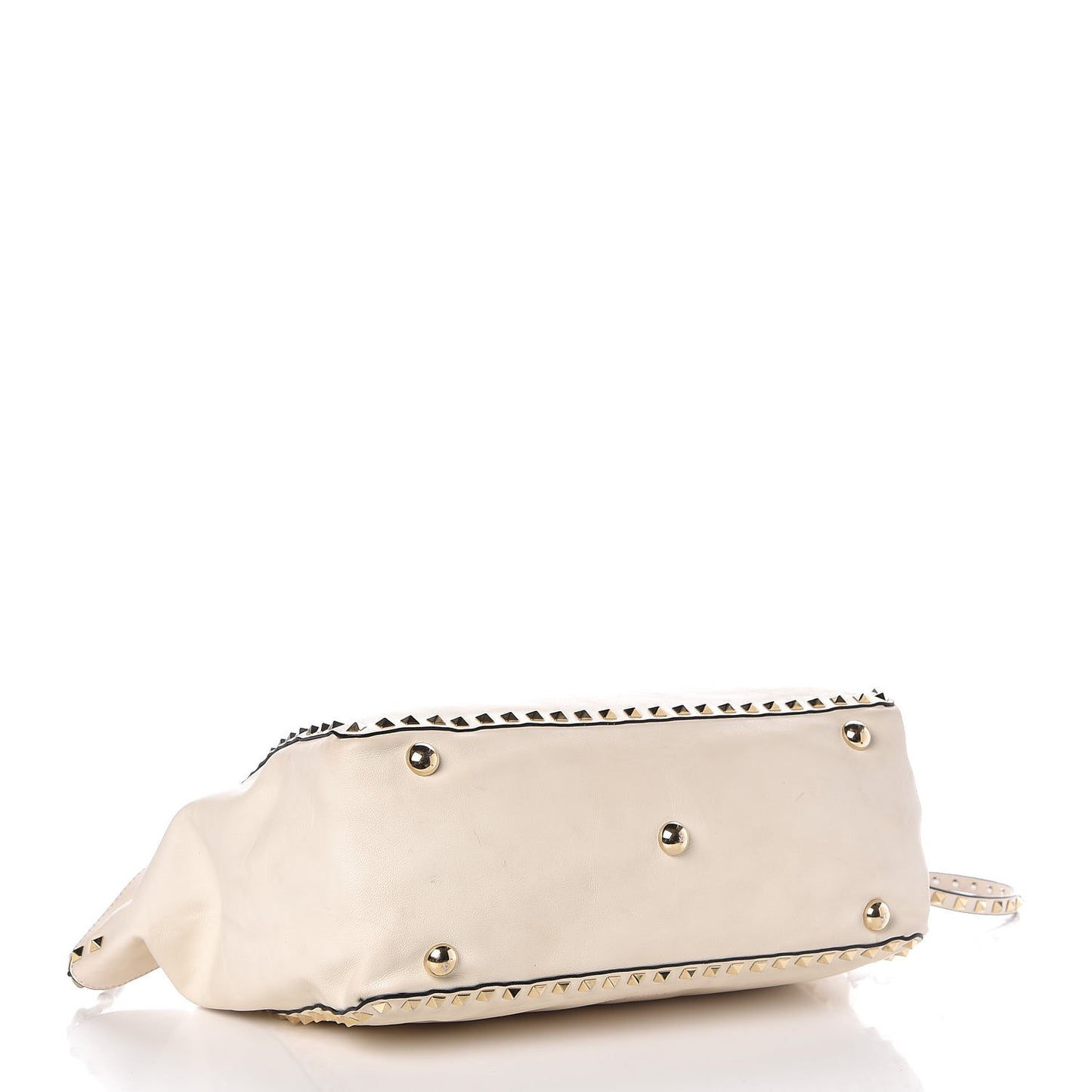 Vitello Medium Rockstud Tote Ivory