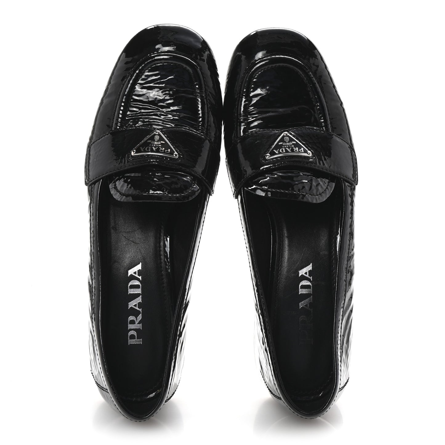Naplak Metal Triangle Logo 30mm Loafer Pumps 38 Black