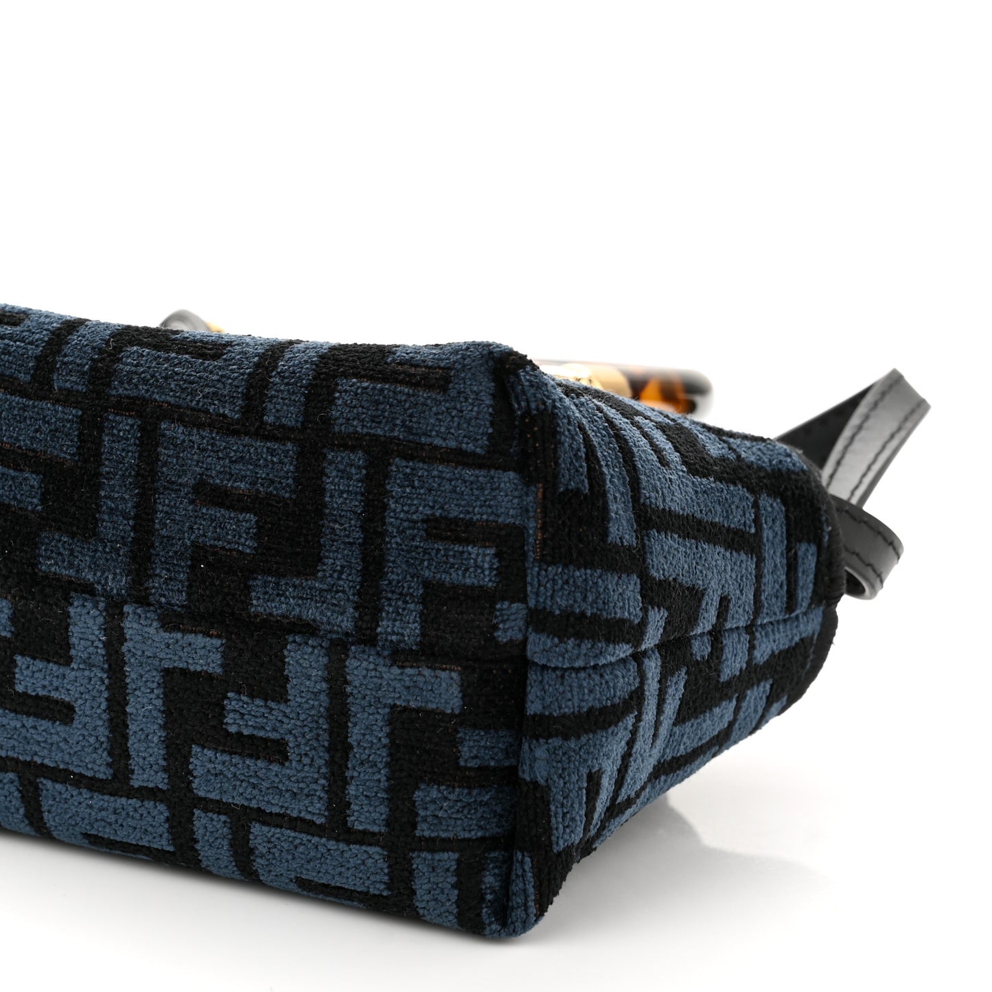 Chenille Vitello King Plexiglass FF Mini By The Way Top Handle Boston Bag Blue Black
