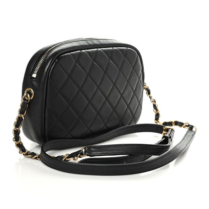 Chanel Lambskin Quilted Large Buckle Camera Case Bag Black 3 of 10