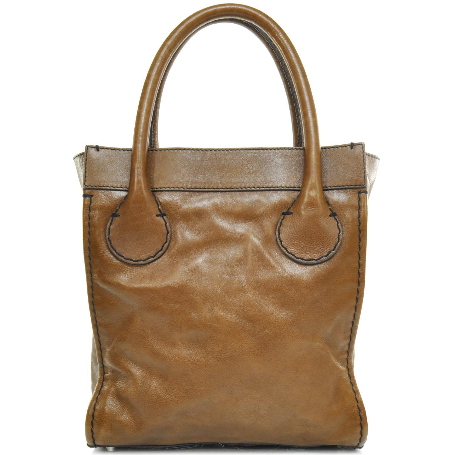 Chloe Leather Edith Satchel Brown 4 of 9