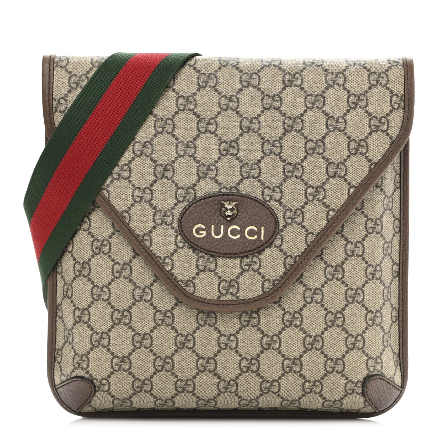 GG Supreme Monogram Web Medium Neo Vintage Flap Messenger Bag Beige New Acero