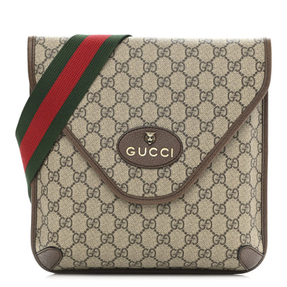 Gucci GG Supreme Monogram Web Medium Neo Vintage Flap Messenger Bag Beige New Acero 1 of 15