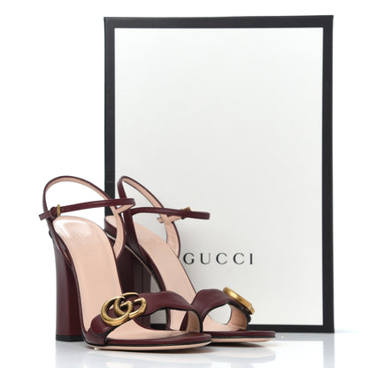 Gucci Lifford Calfskin GG Marmont Ankle Wrap 105mm Sandals 37.5 Vintage Bordeaux 13 of 13