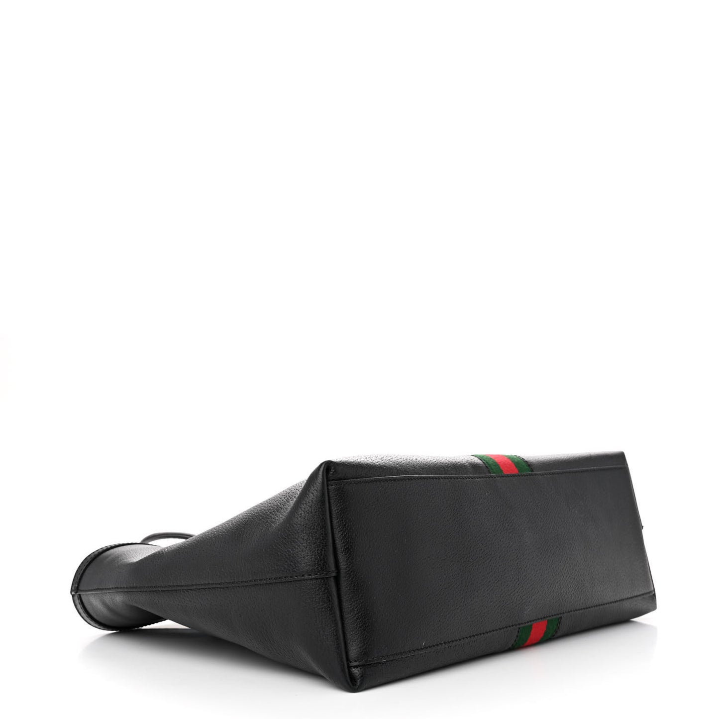 Textured Calfskin Web Medium Ophidia Shopping Tote Black