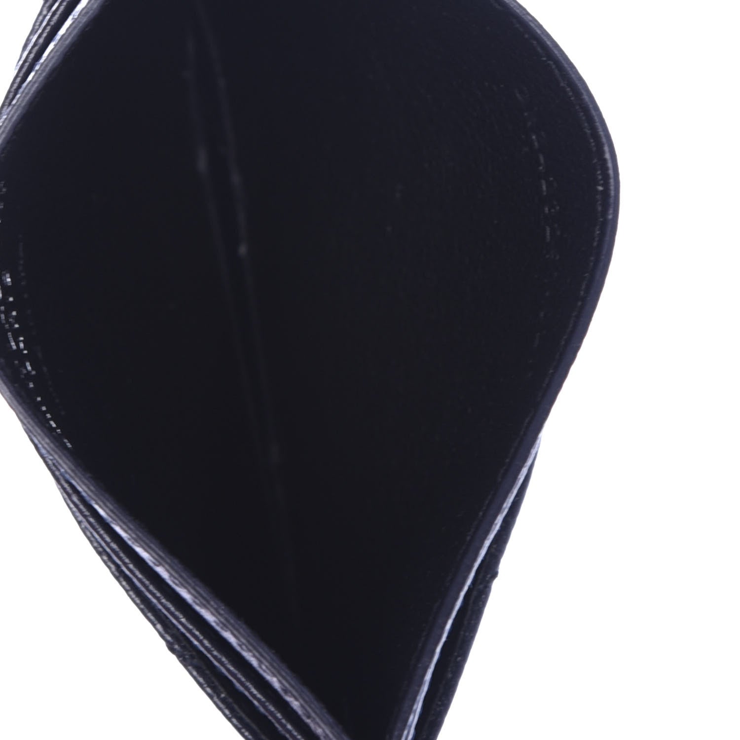 Saint Laurent Grain De Poudre Matelasse Monogram Chevron Credit Card Case Deep Marine 5 of 8