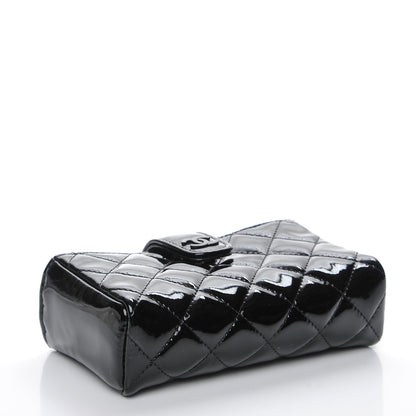 Chanel Patent Quilted Mini Phone Holder Clutch Black 4 of 7