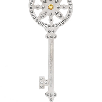 Tiffany Platinum 18K Yellow Gold Yellow Diamond Daisy Key Pendant 3 of 3