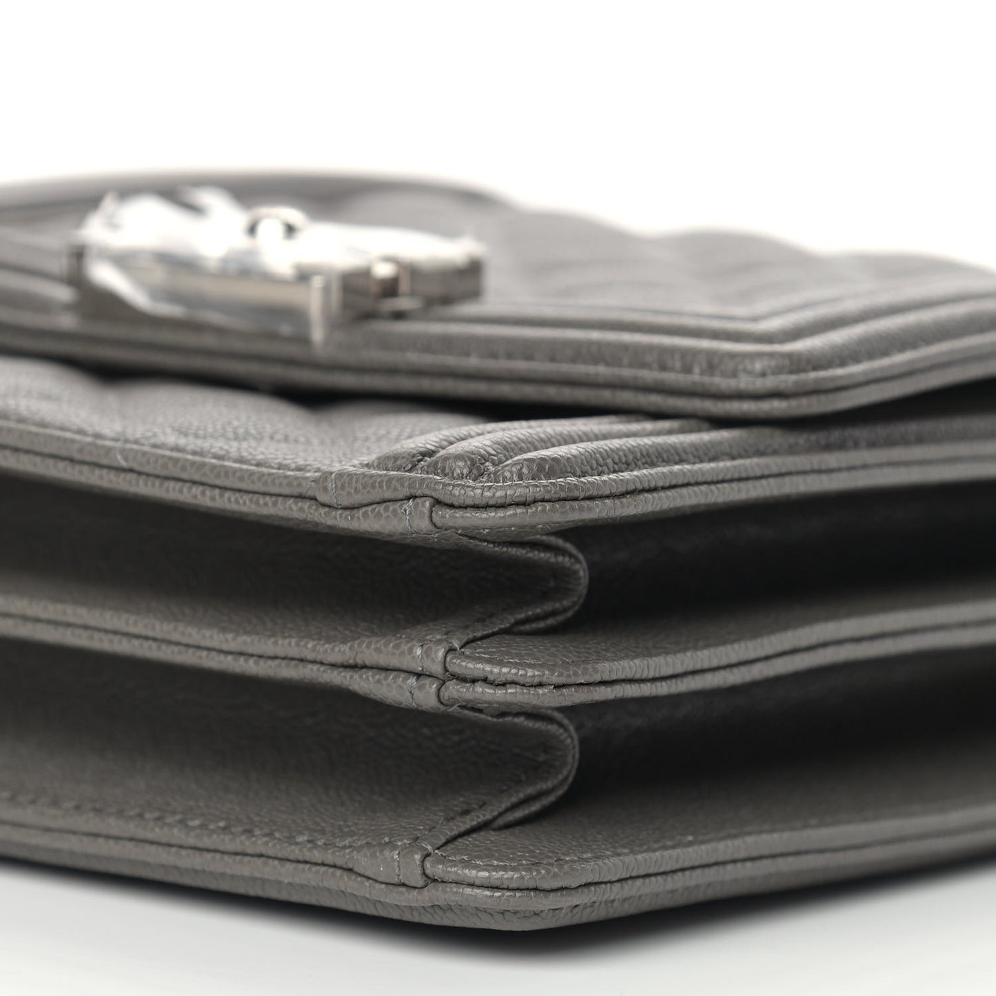 Caviar Quilted North South Boy Flap Grey