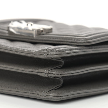 Chanel Caviar Quilted North South Boy Flap Grey 9 of 9