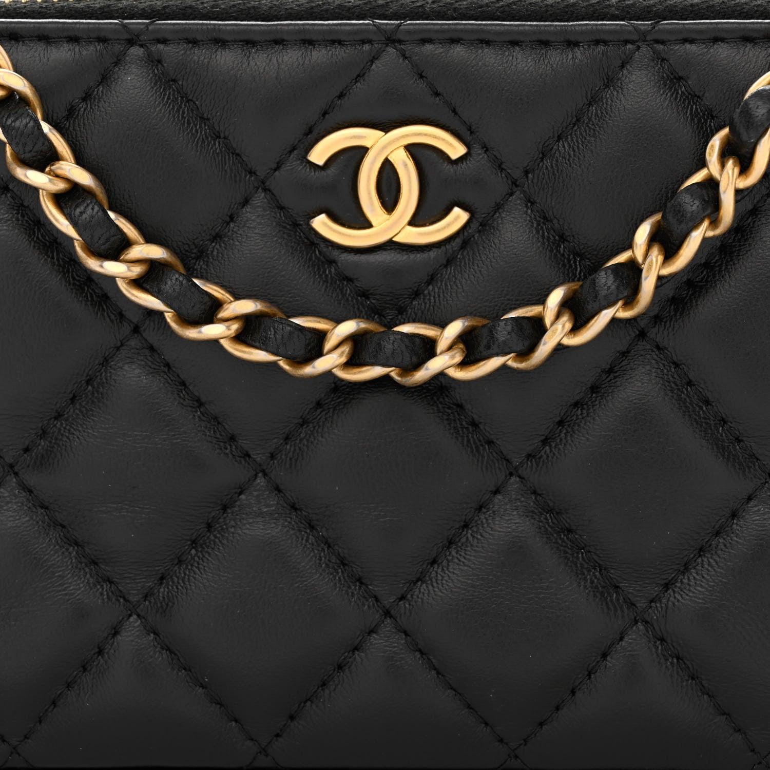 Chanel Lambskin Quilted Small Clutch With Chain Black 11 of 16