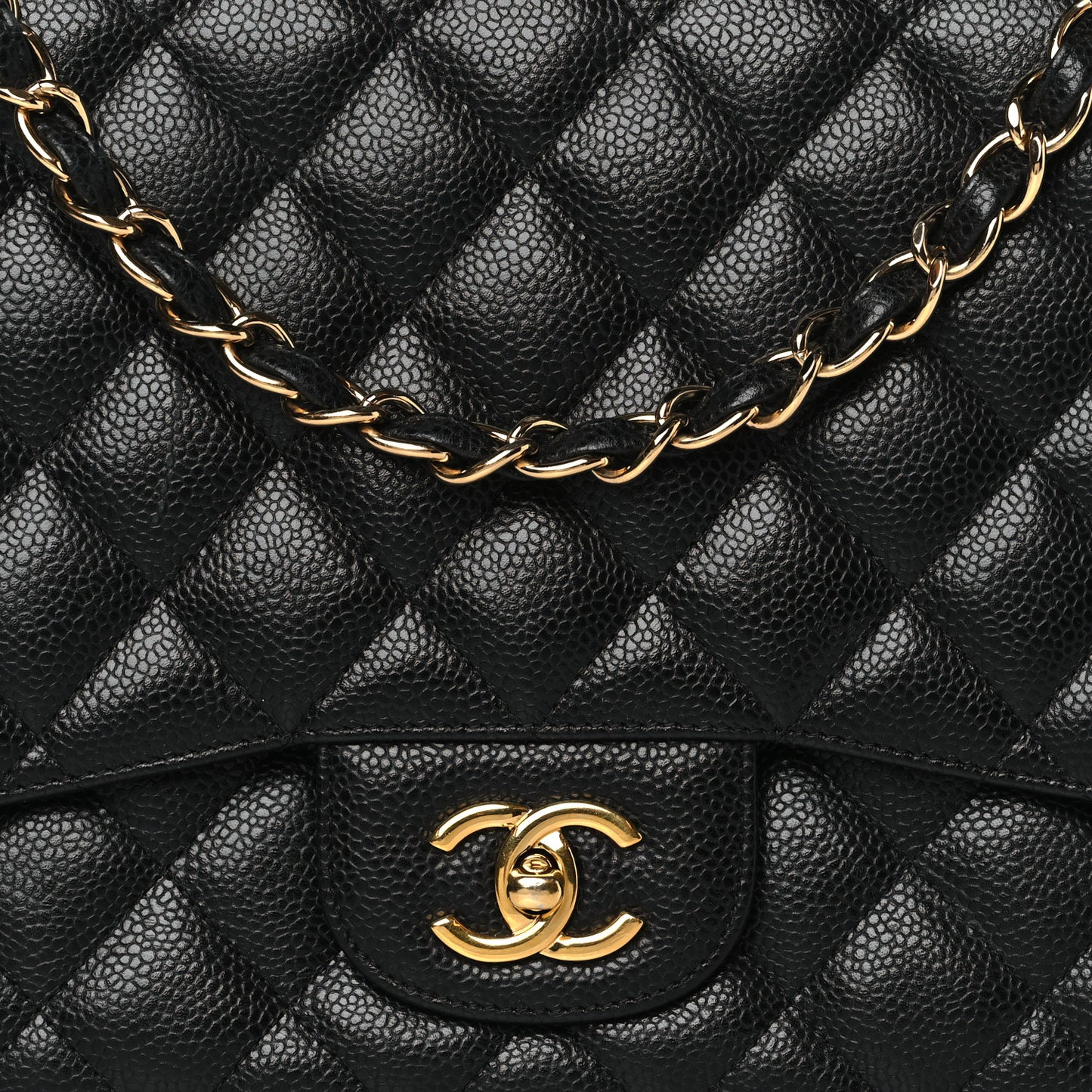 Caviar Quilted Jumbo Single Flap Black