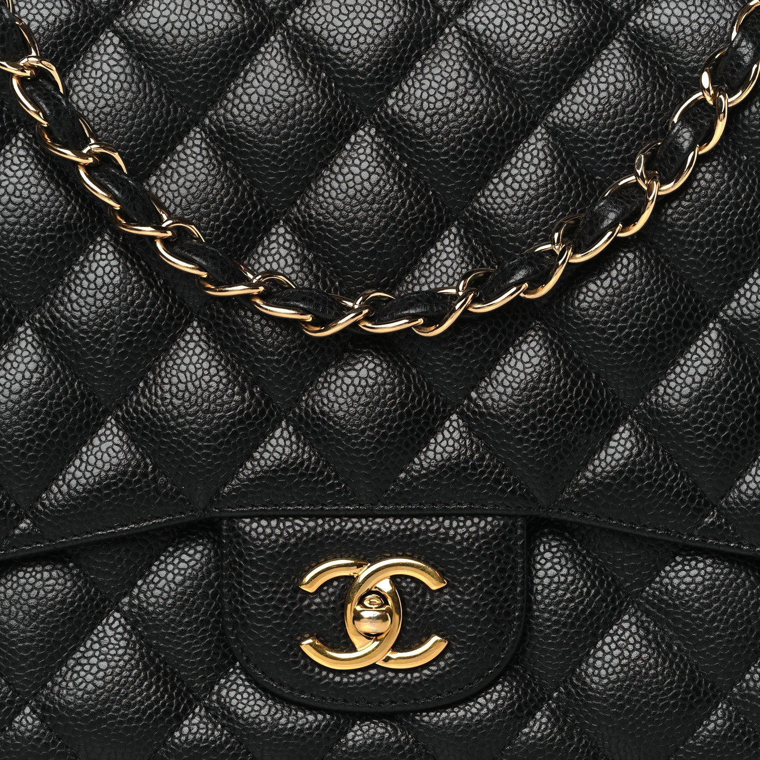 Chanel Caviar Quilted Jumbo Single Flap Black 8 of 11